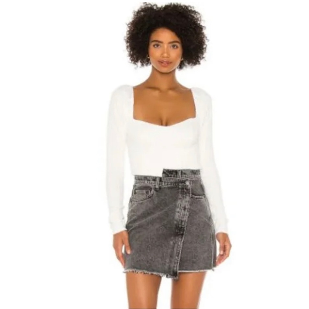 Free People Parker Wrap Skirt, Sulphor Black Size 24